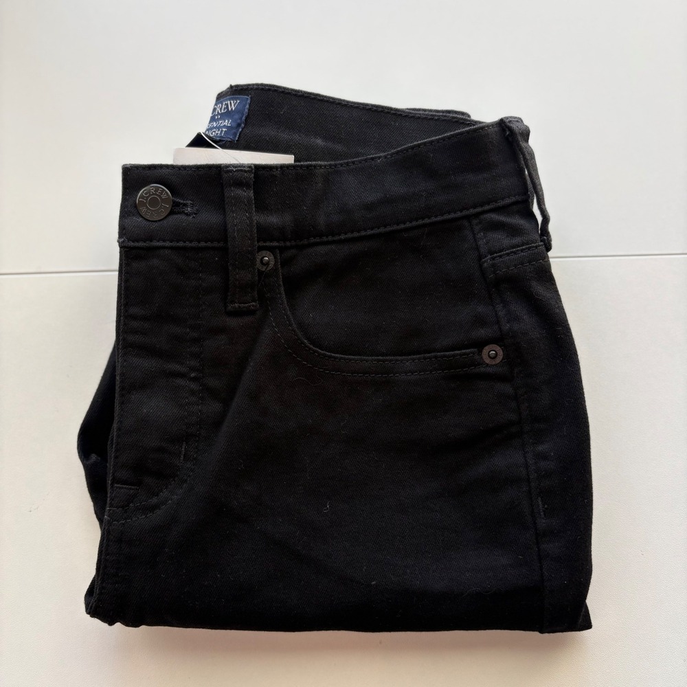 J.Crew Essential Straight Jeans Womens‎ 27 Black High Rise Cropped Denim